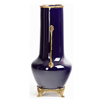Ваза темно-синяя фарфоровая с бронзовыми ручками и ножками Eden Garden варинант исполнения - 3 | Loft Concept в Краснодаре