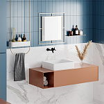 Настенное зеркало квадратной формы в металлической раме золотого цвета CORNER MIRROR GOLD варинант исполнения - 3 | Loft Concept в Краснодаре