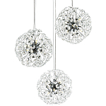 Подвесной светильник с 3-мя плафонами Crystal Dandelions Chrome Hanging Lamp варинант исполнения - 1 | Loft Concept в Краснодаре