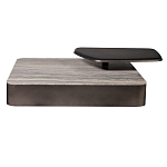 Столик журнальный квадратный  с полкой Sculptural Marble Accent с мрамором  варинант исполнения - 3 | Loft Concept в Краснодаре