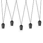 Подвесной светильник черными плафонами на длинных пересекающихся тросах Construction варинант исполнения - 1 | Loft Concept в Краснодаре