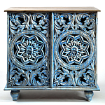 Комод с резным фасадом Blue Carved Chest of Drawers варинант исполнения - 1 | Loft Concept в Краснодаре