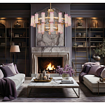 Люстра двухъярусная круглая с текстурными цилиндрическими плафонами Glimpse варинант исполнения - 5 | Loft Concept в Краснодаре