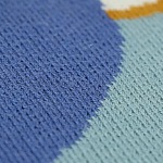 Плед из хлопка синего цвета с абстрактным принтом Elysian Flow Ocean варинант исполнения - 3 | Loft Concept в Краснодаре