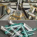 Дизайнерская люстра AQUA Blue Lagoon бирюзовое стекло несколько ярусов варинант исполнения - 3 | Loft Concept в Краснодаре