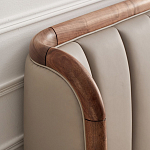 Кровать двуспальная с мягким изголовьем Moon Walnut Bed варинант исполнения - 7 | Loft Concept в Краснодаре