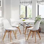 Стул с основой из пластика и мягким сиденьем Arvika White варинант исполнения - 8 | Loft Concept в Краснодаре