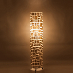 Торшер из перламутра на металлическом каркасе Indonesian Cylinder варинант исполнения - 5 | Loft Concept в Краснодаре