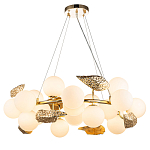 Люстра круглая на золотистом каркасе с белыми стеклянными плафонами Zest of Light варинант исполнения - 1 | Loft Concept в Краснодаре