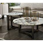 Столик журнальный с круглой мраморной столешницей Unique Stone Design варинант исполнения - 7 | Loft Concept в Краснодаре