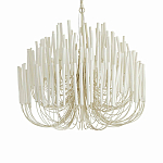 Люстра белая с несколькими ярусами деревянных палочек Bright Wooden Chandelier варинант исполнения - 1 | Loft Concept в Краснодаре