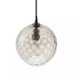 Подвесной светильник с плафоном в форме шара из стекла с рельефным узором Glass Pattern Lamp варинант исполнения - 1 | Loft Concept в Краснодаре