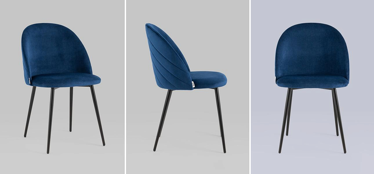 Стул Синий Велюр Miruna Leaf Chair Стул Синий Велюр Miruna Leaf Chair - Loft-Concept в Краснодаре