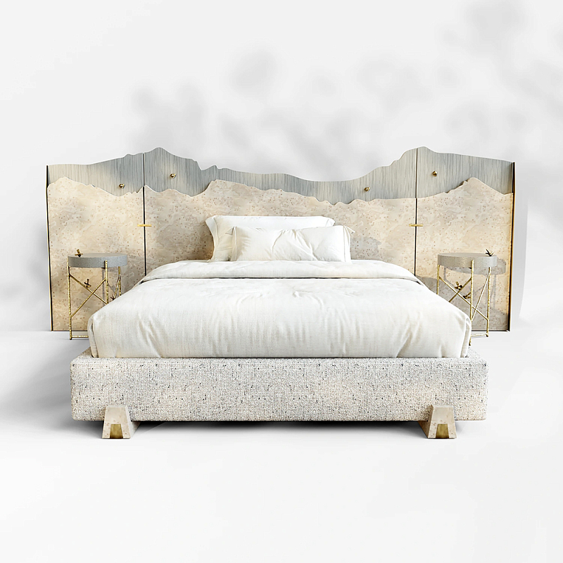 Кровать Okinawa Бежевый Лазурь в Краснодаре | Loft Concept 