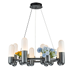 Люстра круглая серая с 8-ю светодиодными лампами Generosity варинант исполнения - 1 | Loft Concept в Краснодаре