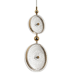 Подвесной светильник с круглым плафоном из рельефного стекла Peony Glass Gold Hanging Lamp варинант исполнения - 1 | Loft Concept в Краснодаре