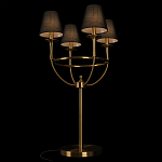 Настольная лампа на металлическом основании бронзового цвета с 4-мя черными конусовидными абажурами Dignity варинант исполнения - 4 | Loft Concept в Краснодаре