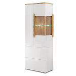 Шкаф-витрина с ящиками и 2-мя дверками с белым глянцевым фасадом Grace of Furniture варинант исполнения - 2 | Loft Concept в Краснодаре