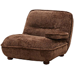Кресло без подлокотников коричневое ну круглых деревянных ножках Loup Plush Armchair Brown варинант исполнения - 1 | Loft Concept в Краснодаре