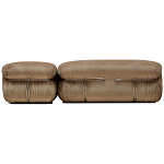 Дизайнерский угловой диван с велюровой светло-коричневой обивкой Fosse Sofa варинант исполнения - 4 | Loft Concept в Краснодаре