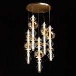 Люстра с плафонами из прозрачного и янтарного стекла в виде шаров и ромбов Gabriel Scott Luna варинант исполнения - 3 | Loft Concept в Краснодаре