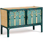 Комод для посуды из ротанга Felice Rattan Green варинант исполнения - 2 | Loft Concept в Краснодаре