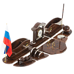 Настольный письменный набор с часами из природного камня обсидиана Competent Leader варинант исполнения - 2 | Loft Concept в Краснодаре