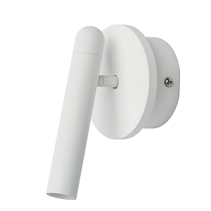 Бра белого цвета с цилиндрическим плафоном и круглым основанием Trumpet tube