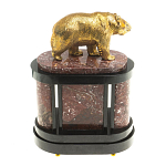 Часы настольные бронзовые с декором в виде медведя Bear Stone Clock варинант исполнения - 7 | Loft Concept в Краснодаре