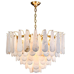 Люстра с мраморными подвесками в форме капель Marble square варинант исполнения - 1 | Loft Concept в Краснодаре