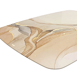 Обеденный стол с прямоугольной бежевой столешницей из стекла на 4-х деревянных ножках Beige Marble варинант исполнения - 4 | Loft Concept в Краснодаре