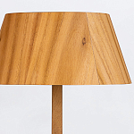 Настольная лампа со скошенным конусовидным абажуром и фигурной ножкой в цвете тик Accord Lighting варинант исполнения - 4 | Loft Concept в Краснодаре