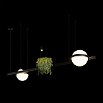 Подвесной светильник линейный с 2-мя шарообразными плафонами и цилиндрическим спотом Light of Еyes варинант исполнения - 4 | Loft Concept в Краснодаре