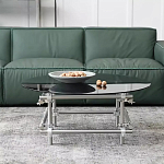 Дизайнерский журнальный стол с круглой столешницей на стальном основании Rivetyk варинант исполнения - 1 | Loft Concept в Краснодаре