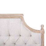 Кровать двуспальная светло-бежевая с основанием из массива дуба с мягким изголовьем Flax Beds варинант исполнения - 3 | Loft Concept в Краснодаре