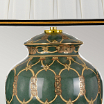 Настольная лампа с керамическим основанием с золотистым решетчатым узором и белым плиссированным абажуром Elstead Lighting варинант исполнения - 3 | Loft Concept в Краснодаре