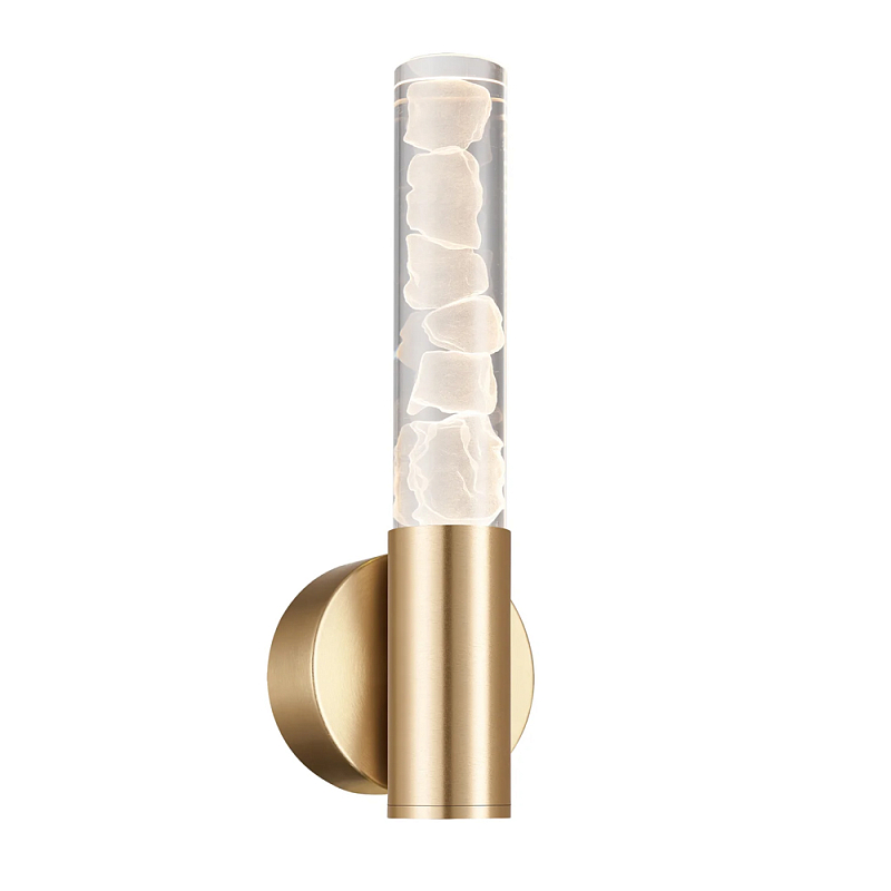 Бра c цилиндрическим прозрачным плафоном с имитацией из кубиков льда Freezing Золотой Серебряный в Краснодаре | Loft Concept 