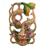 Маска деревянная резная расписная Tropical Paradise варинант исполнения - 2 | Loft Concept в Краснодаре