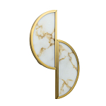 Бра с двумя полукруглыми плафонами из искусственного алебастра в бронзовой оправе Marbella варинант исполнения - 1 | Loft Concept в Краснодаре