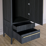 Узкий Шкаф Primo с 2 выдвижными ящиками Черный дуб варинант исполнения - 5 | Loft Concept в Краснодаре