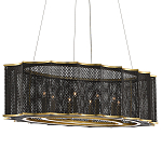 Люстра овальная в сочетании черного и золотого цвета Mesh Lighting варинант исполнения - 2 | Loft Concept в Краснодаре