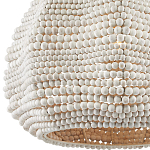 Подвесной светильник в форме купола с декором из круглых деревянных бусин White Wooden Beads Chandelier варинант исполнения - 1 | Loft Concept в Краснодаре