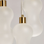 Люстра с 5-ю матовыми белыми стеклянными плафонами волнообразной формы Lucid Rain  варинант исполнения - 6 | Loft Concept в Краснодаре