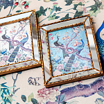 Постер в зеркальной раме в стиле шинуазри Chinoiserie Imperial Garden Peacocks on a Tree Poster варинант исполнения - 4 | Loft Concept в Краснодаре