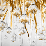 Люстра подвесная с прозрачными стеклянными подвесками в форме капель Диаметр 100 см Droplet Chandelier варинант исполнения - 9 | Loft Concept в Краснодаре