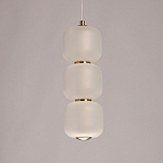 Подвесной светильник с 3-мя округлыми матовыми плафонами из белого стекла Golden Swirl варинант исполнения - 4 | Loft Concept в Краснодаре