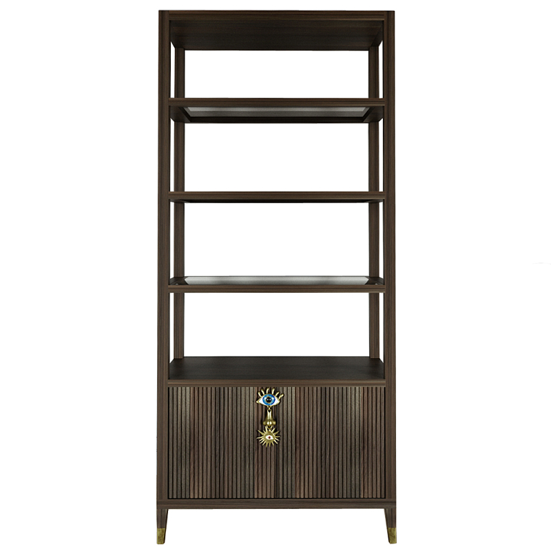 Стеллаж со стеклянными полками Elsa Dreams Walnut Орех Стеллаж со стеклянными полками Elsa Dreams Walnut Орех в Краснодаре | Loft Concept