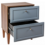 Тумба прикроватная серая из массива бука с 2-мя ящиками Wenge Light варинант исполнения - 4 | Loft Concept в Краснодаре
