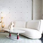 Дизайнерский журнальный стол на 2-х фигурных ножках с подстольем Lycad варинант исполнения - 3 | Loft Concept в Краснодаре