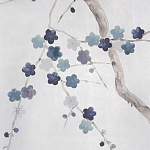 Обои ручная роспись Plum Blossom Inky Hokusai on Sterling Silver gilded silk варинант исполнения - 3 | Loft Concept в Краснодаре